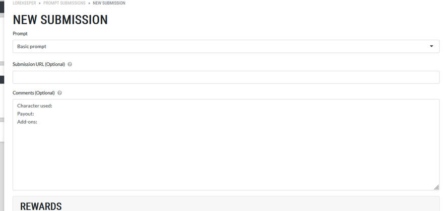 Prompt form user-side (submission).